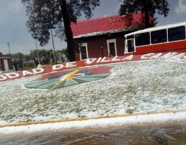 Las imágenes de la impresionante granizada en Villa Cañas