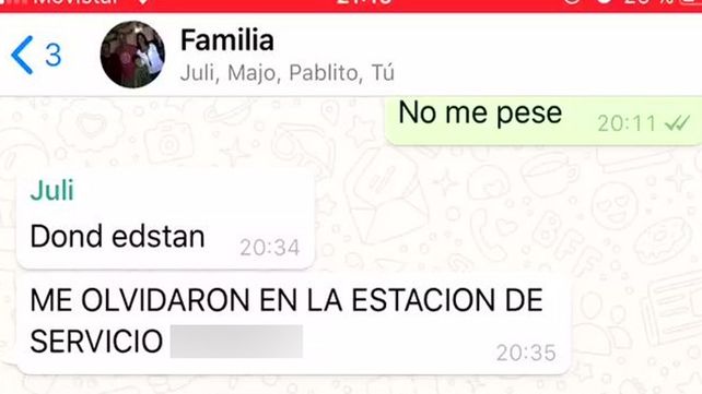 Una familia volvía de vacaciones y olvidaron a una de sus hijas en el camino