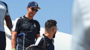 Cristiano Ronaldo en su arribo a Irán.