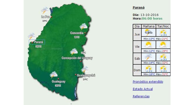 Jornada con lluvias y tormentas fuertes en la provincia