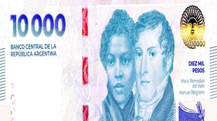 Comenzó a circular el nuevo billete de $ 10 mil.