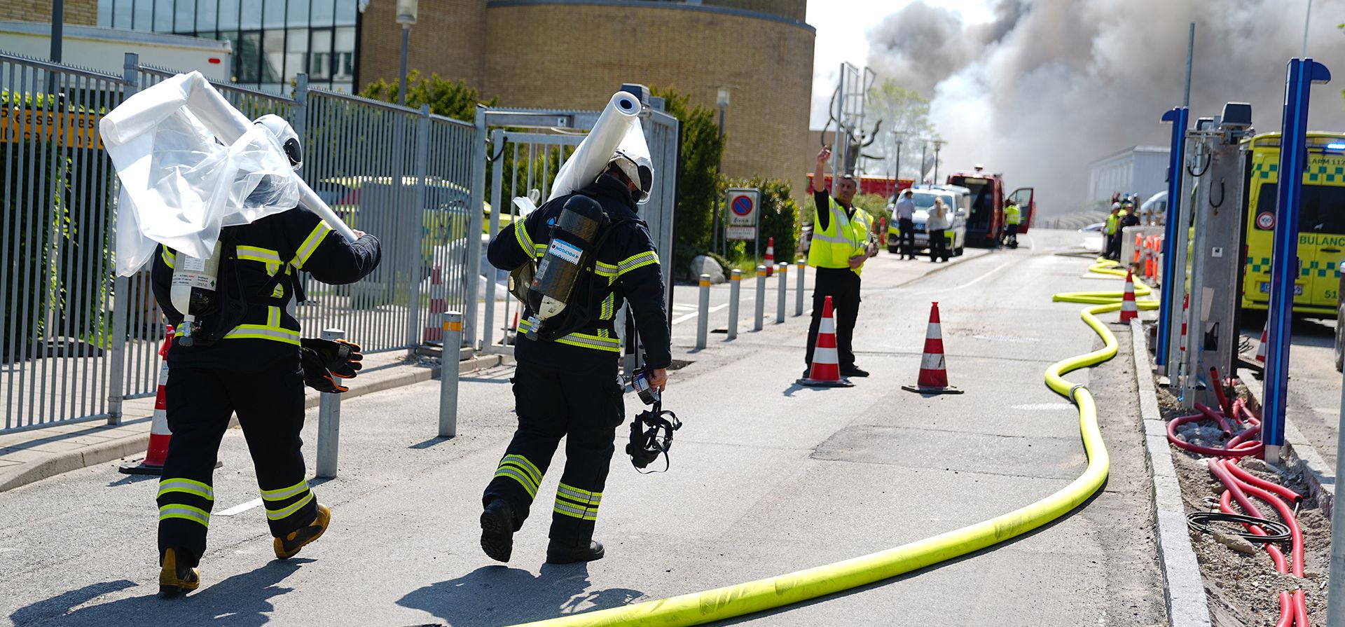 Bomberos trabajan para extinguir un incendio en la sede de Novo Nordisk en Bagsvaerd, cerca de Copenhague, Dinamarca, el miércoles 22 de mayo de 2024. (Liselotte Sabroe/Ritzau Scanpix vía AP) Bomberos trabajan para extinguir un incendio en la sede de Novo Nordisk en Bagsvaerd, cerca de Copenhague, Dinamarca, el miércoles 22 de mayo de 2024. (Liselotte Sabroe/Ritzau Scanpix vía AP)