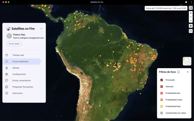 Satellites on fire: cómo funciona la app creada por tres jóvenes que detecta incendios en tiempo real