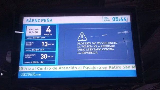 La advertencia del gobierno que se pudo ver en las estaciones de trenes