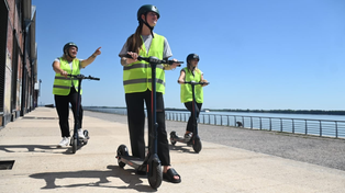La recorrida en monopatines eléctricos será por la costanera central.