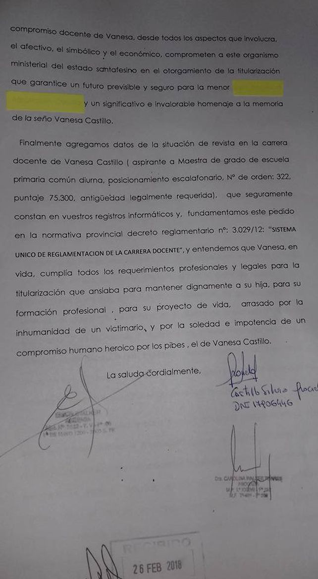 Mi hermana tenía derecho de estar con vida recibiendo la titularización