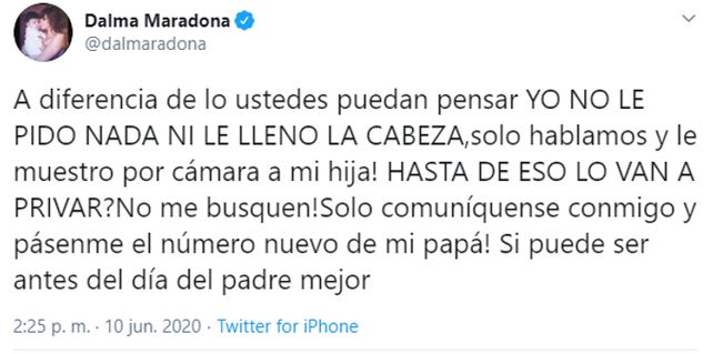 Rocío Oliva respondió a los picantes tuits de Dalma Maradona, pero después borró el mensaje