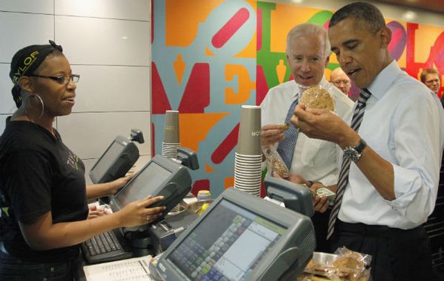 Almuerzo frugal. Obama