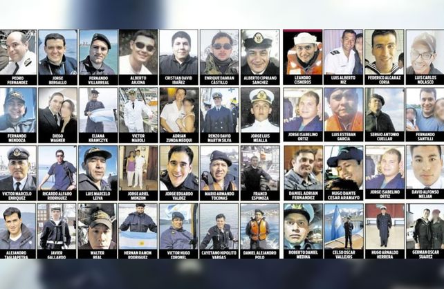 Los 44 tripulantes del ARA San Juan.