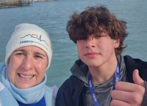 Copa del Mundo: madre e hijo de Villaguay brillaron en aguas gélidas