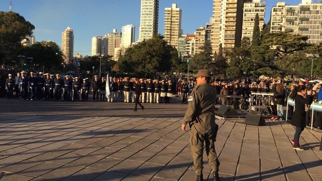 Los efectivos de las fuerzas de seguridad en formación.&nbsp;