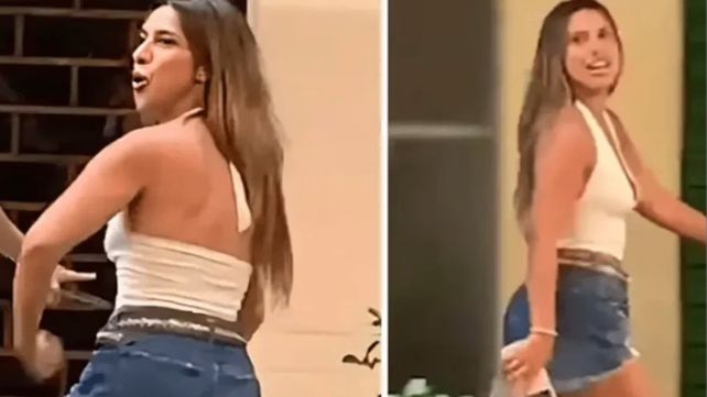 Todo quedó registrado en un video. La turista argentina señaló al mozo del bar, lo habría llamado 