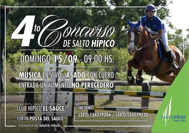 Cuarto concurso de Salto Hípico en Sauce Viejo