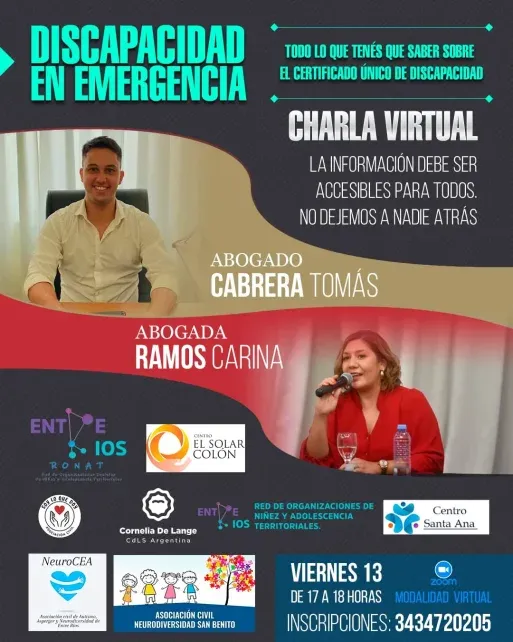 La charla será el viernes 13 de junio de 17 a 18 en modalidad online. Las inscripciones se pueden hacer al 3434720205.