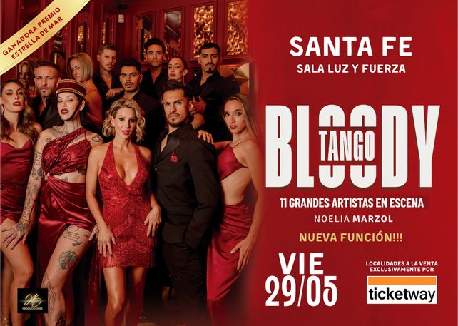 Bloody Tango con Noelia Marzol, se presenta en Santa Fe