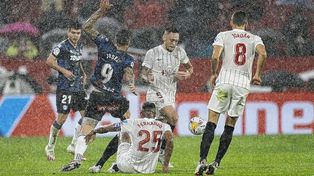 Lucas Ocampos anotó un gol en el 2-2 de Sevilla ante Alavés.&nbsp;
