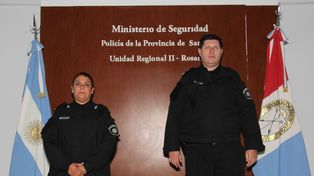 Margarita Romero y Mario Ismael Goyenechea en el acto de asunción como nuevos titulares de la UR II