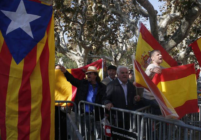 La bandera que se propone para Cataluña. Foto AP