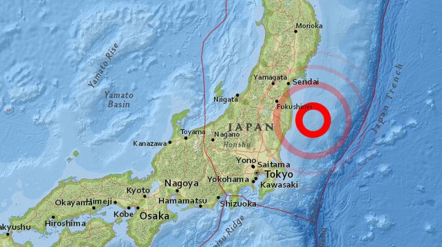 Japón: terremoto de magnitud 6,9 sacude Fukushima, y hay alerta de Tsunami