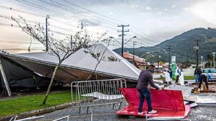 Temporal mortal en el sur de Brasil.
