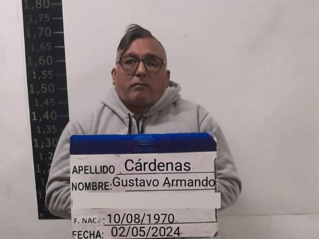 Gustavo Cárdenas al momento de ser prontuariado