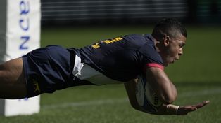 El dato. Santiago Chocobares anotó el try más rápido de Los Pumas (1m 8s) en su historia mundialista.