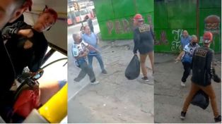 Video: un chofer y un vendedor ambulante se pelearon a trompadas arriba de un colectivo
