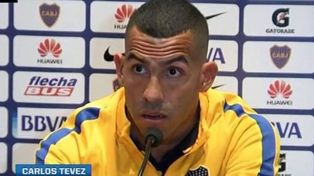 Carlos Tevez en conferencia de prensa antes del encuentro contra Lanús por Copa Argentina.&nbsp;