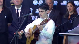 El compositor e instrumentista de folklore Tadeo Di Benedetto protagonizó uno de los momentos más conmovedores de la jornada