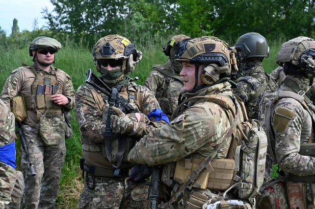 Una unidad de los milicianos rusos antiPutin que hacen incursiones en Belgorod, una provincia rusa en la frontera con Ucrania.