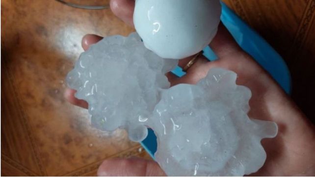 El granizo que cayó en Villa Mercedes