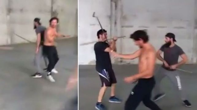 El entrenamiento de Benjamín Vicuña en cuero y con espadas al estilo samurai