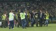 Chacho Coudet, al retirarse del Atanasio Girardot.