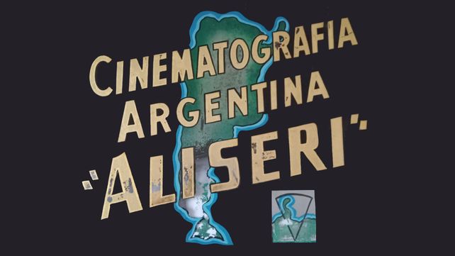 Identificación que lució la distribuidora Cinematográfica Argentina Aliseri en sus locales del centro de Rosario.