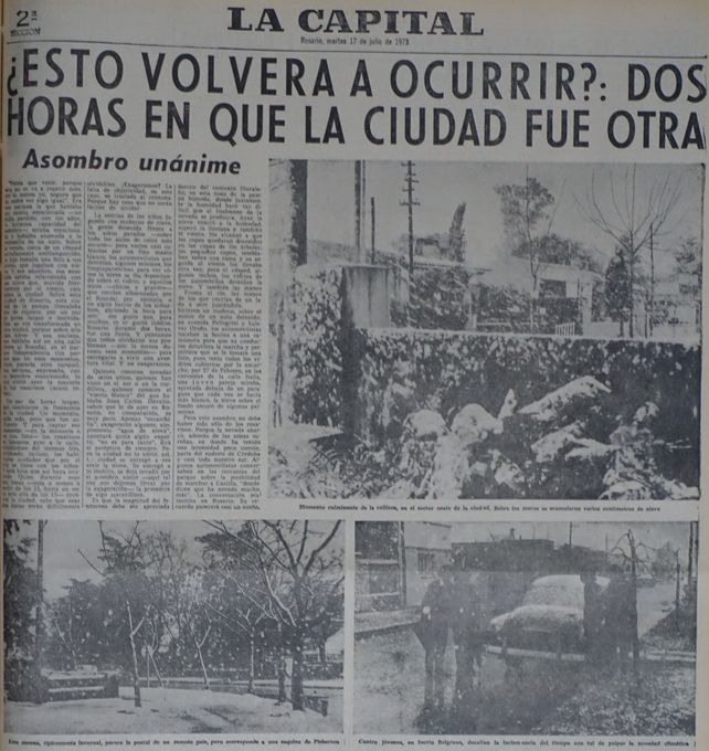 Un milagro hace 50 años: nevó en Rosario