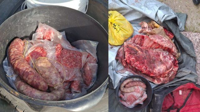 Parte de la carne recuperada por la policía&nbsp;