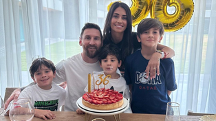 El festejo de Lionel Messi en Funes con su familia&nbsp;
