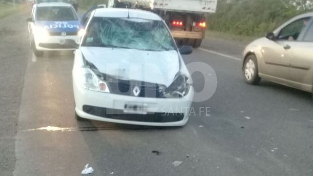 Esperanza: un automovilista chocó una vaca y resultó con heridas leves