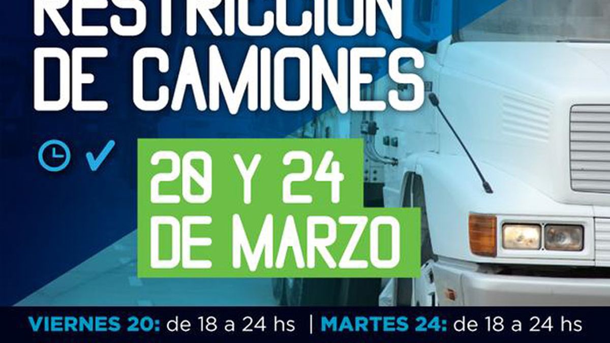 Habrá restricción de camiones en rutas por el fin de semana largo