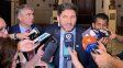 Maximiliano Pullaro durante la conferencia de prensa en la Legislatura 
