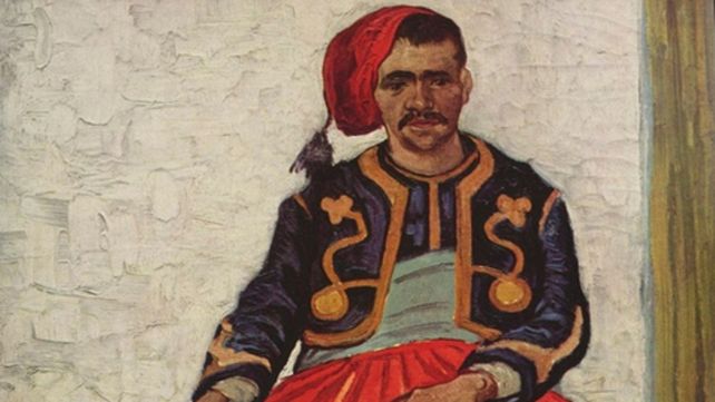 Inconfundible. La pintura representa a un soldado de infantería con la conocida técnica de Van Gogh.