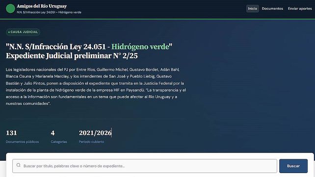 Legisladores e intendentes lanzaron una web con información de la causa por la planta de hidrógeno verde de la empresa HIF en Paysandú.