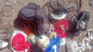 Delincuentes tras las rejas y los elementos recuperados tras el robo en el Centro Gallego de Santa Fe