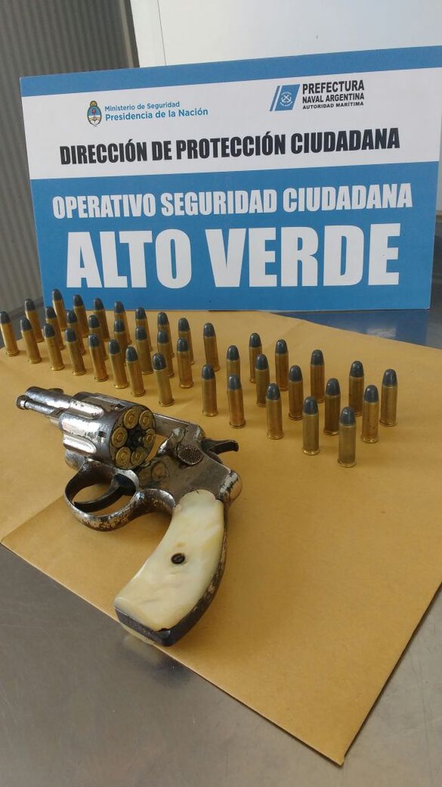 Prefectura Naval secuestró un revólver calibre 38 con 45 balas en un procedimiento en Alto Verde