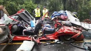 Un camión aplastó a un auto en Brasil: 3 argentinos muertos