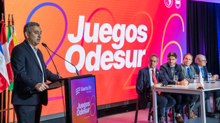 El intendente Pablo Javkin, en la presentación de los Juegos Odesur que se realizó en el Museo del Deporte Santafesino.