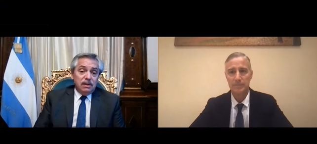 Imagen de la videoconferencia de esta tarde entre Fernández y Figueiras.