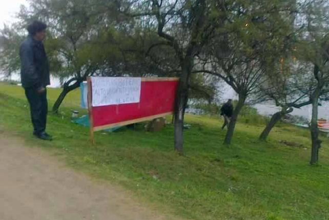 Boteros acampan y piden volver a trabajar. Gentileza Alto Verde Noticias