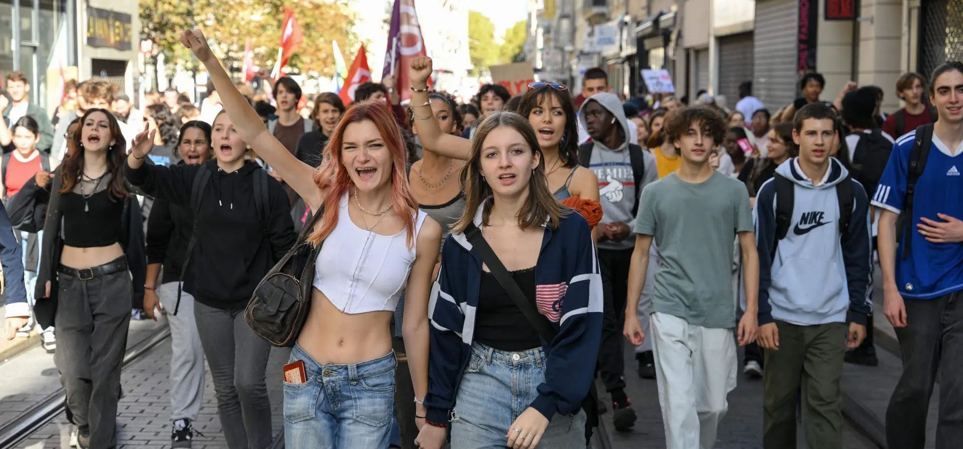 Alumnos de bachillerato se manifiestan en contra de propuesta de cambios a cursos de formación profesional. Fotografía: Nicolás Tucat/AFP/Getty Images