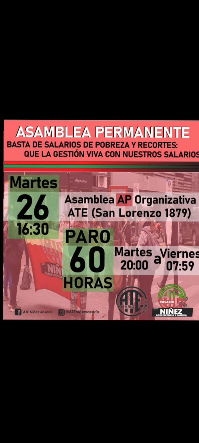 Niñez en crisis: trabajadores de la delegación Rosario van al paro hasta el viernes